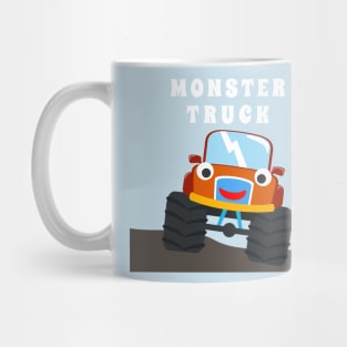 illustration of monster truck with cartoon style. Mug